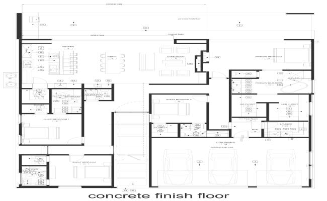 Concrete Finish Floor  for house DWG AutoCAD file