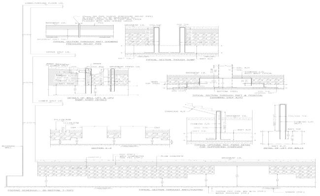 Foundation Plan Structure Drawing Details For University Building Dwg