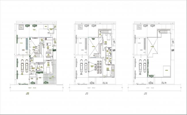 Contemporary Duplex DWG AutoCAD 3BHK plan with Theater Details