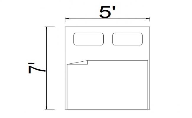 AutoCAD 2D Couple Bed CAD Block Drawing in DWG Format