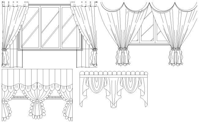 Curtain Elevation Design AutoCAD DWG Download