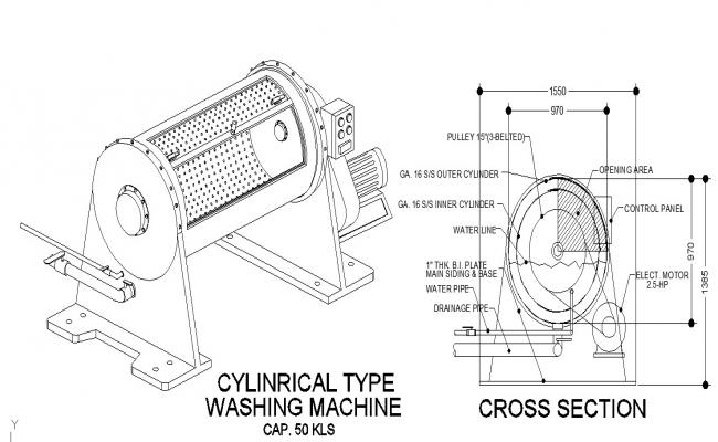 Cylinrical Washing Machine