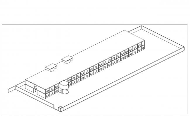 Double Story Building 3D CAD Drawing DWG project layout Files