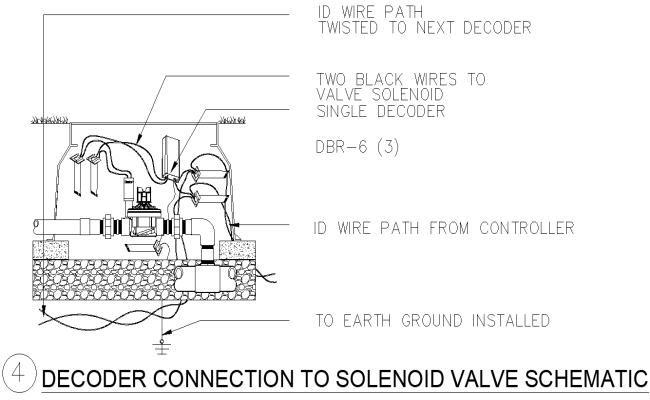 Decoder Connection to Solenoid Valve Schematic Plan Design AutoCAD DWG