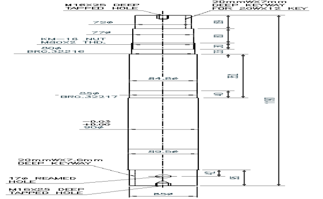 Deep tapped hole details dwg autocad drawing .