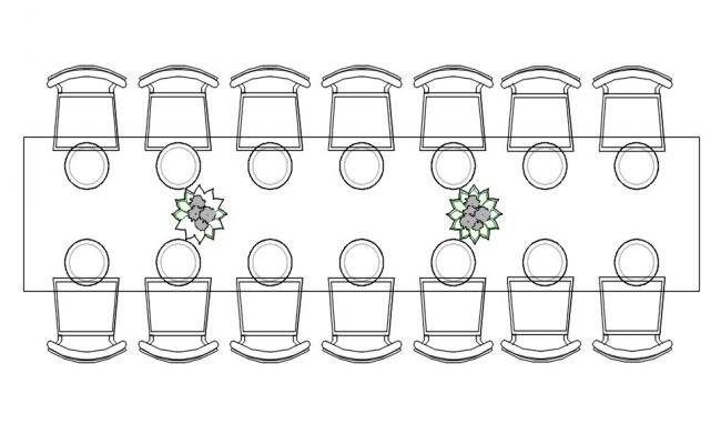 Detailed DWG Drawing of Dining Table Design Layout