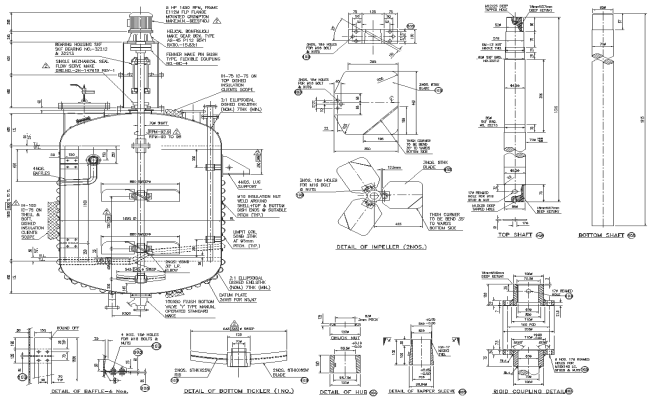 Designing detail of  Chemical Reactor vessel DWG AutoCAD file