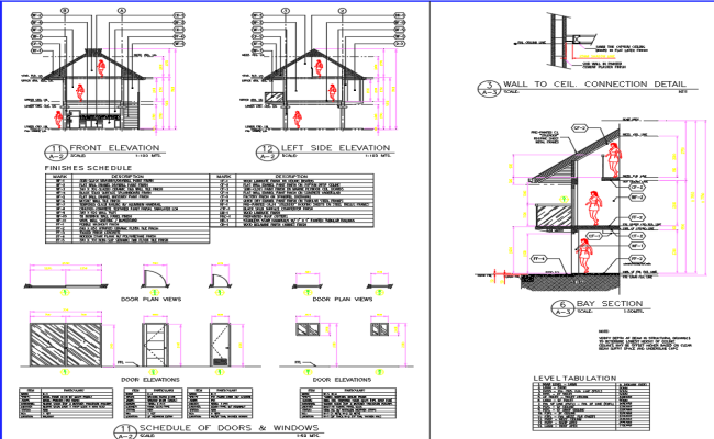 Elevation and Section Details of Doors and Windows DWG File