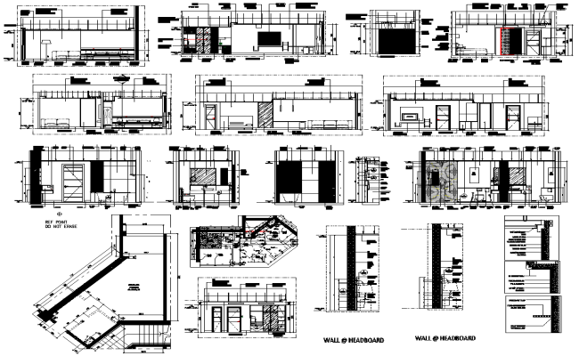 Detailed House Wall Finishes & Interior DWG File | 2D AutoCAD Drawings