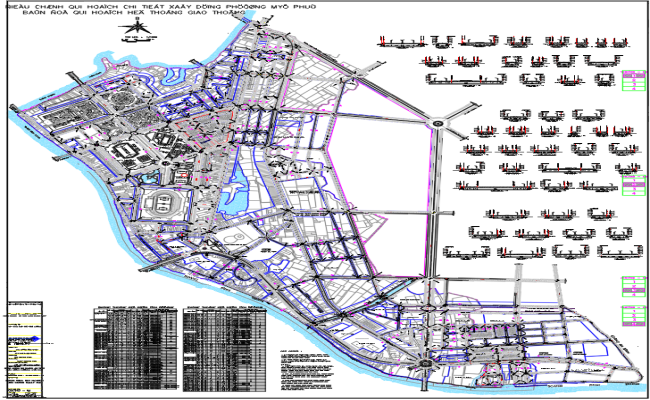 Detailed Traffic Road Network Master Plan in AutoCAD File