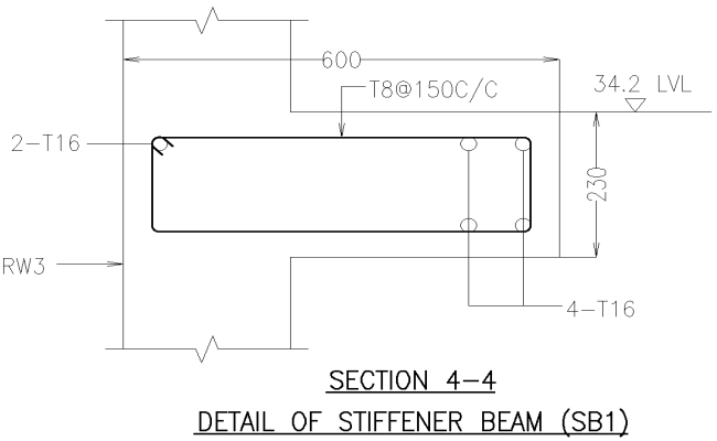 Detail of stiffener beam CAD block DWG AutoCAD drawing