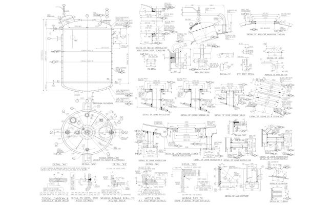 Details of agitator mounting pad details dwg autocad drawing .