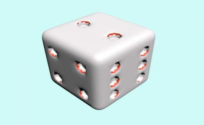 3D CAD Drawing of Dice Model in AutoCAD DWG Format
