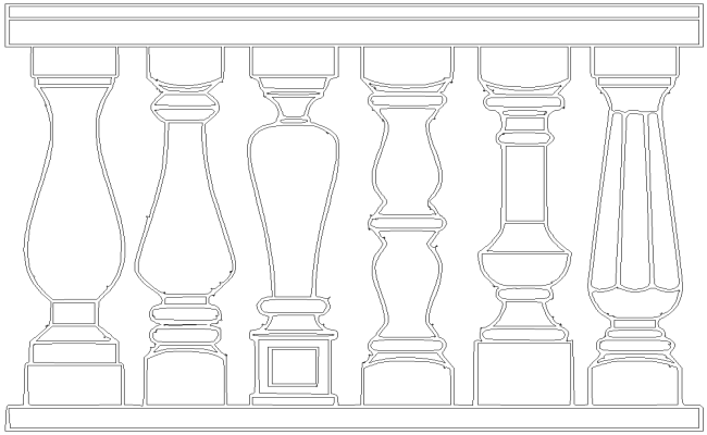 Different classical balusters designs DWG AutoCAD drawing