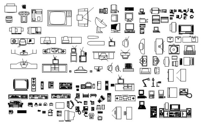 TV Unit Design CAD Blocks & DWG Models for Interiors | Cadbull