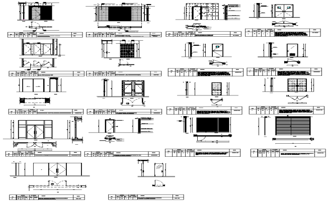Different types of Door Plan Elevation and Section DWG AutoCAD file