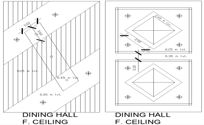 Dining Hall Ceiling Layout Design AutoCAD DWG File