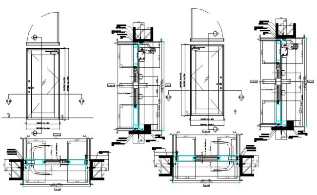Door Installation Plan And Secton drawing DWG File