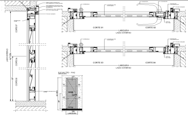 Door Section and Elevation Details AutoCAD DWG File