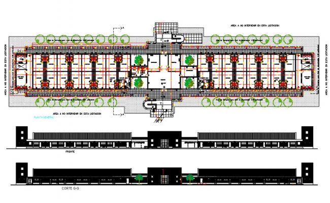 Dormitory Plan And Elevation Drawing DWG File