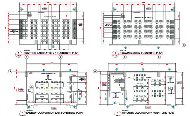 Drafting Room Furniture Plan AutoCAD File