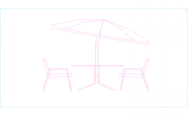 Seaside Table and Umbrella DWG Drawing for Beach Views