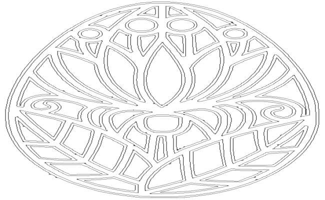 Easter egg with floral pattern design DWG AutoCAD drawing