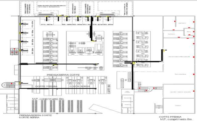 Efficient factory layout with CNC zone in AutoCAD File