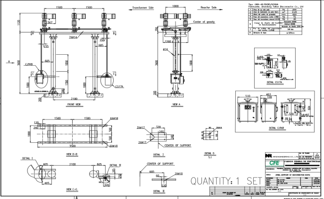Electrical Disconnector Support Design in AutoCAD DWG File