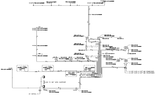 Electrical Layout plan for 2nd floor Telephone computer and Access control system 