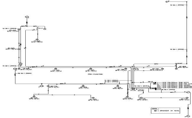 Electrical Line Diagram for CCTV Fire Alarm Telephone and Sound system Detail DWG AutoCAD file