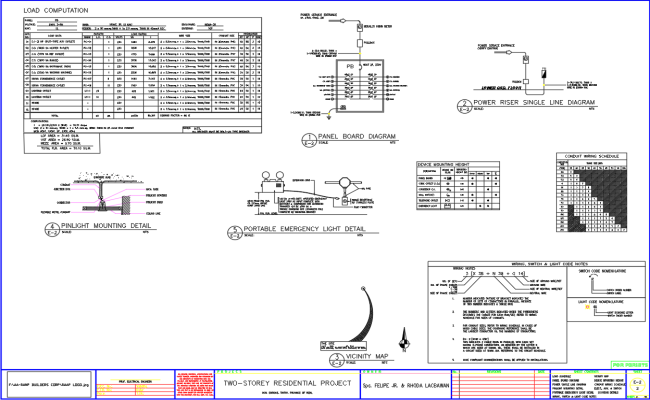 Electrical Plan for Two-Storey Residential Project