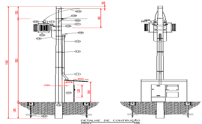 Electrical Transformer Construction Details AutoCAD DWG Files