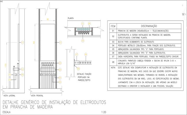 Electroduit Installation in Wooden Plank with DWG File