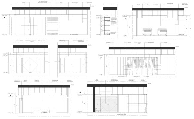 Elevation detail of Waiting area of restaurant and bar DWG AutoCAD drawing