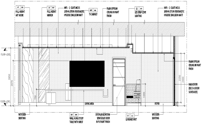 Elevation of Hotel Reception room Detail DWG AutoCAD file