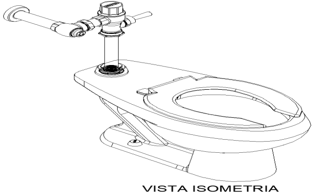 Elevation of Toilet with pipe connection detail DWG AutoCAD file