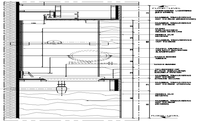 Elevation of Washbasin with detail DWG AutoCAD file