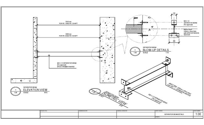 Elevator Separator Beam CAD Drrawing