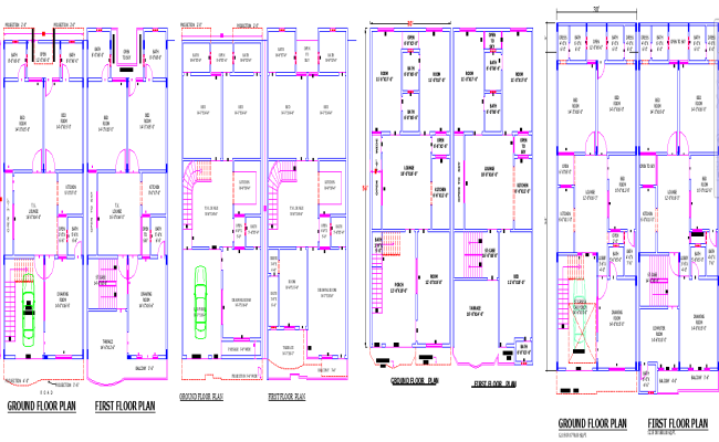 30x54 Home Plan Collection with 4 Unique Designs in CAD DWG File