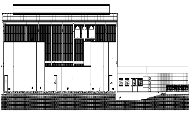 Factory Elevation Layout Plan Design AutoCAD DWG File