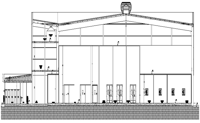 Factory Section Layout Plan Details AutoCAD DWG File