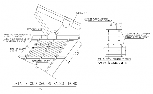 False ceiling placement detail cad drawing is given in this cad file. Download this 2d cad file now.