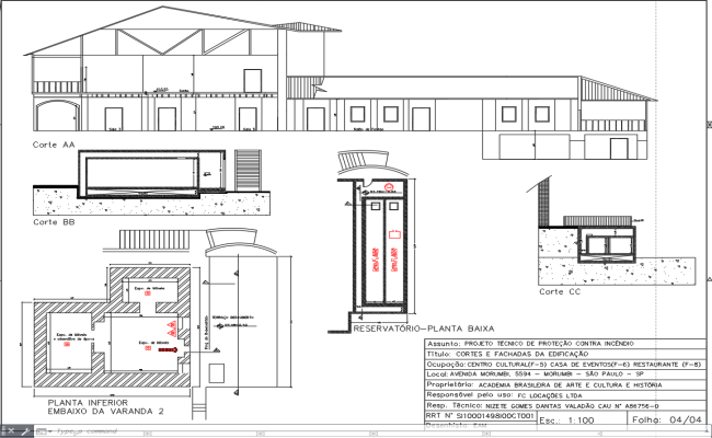Fire Protection Elevations and Sections DWG Cultural Center