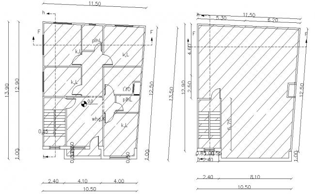 First Floor Plan Of House Design With Terrace Floor Cad File 