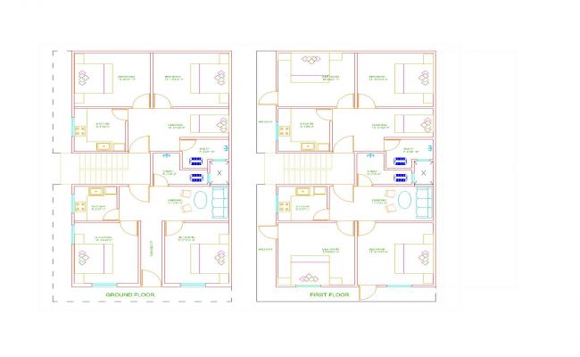 Floor Plan G+1 Residential Building