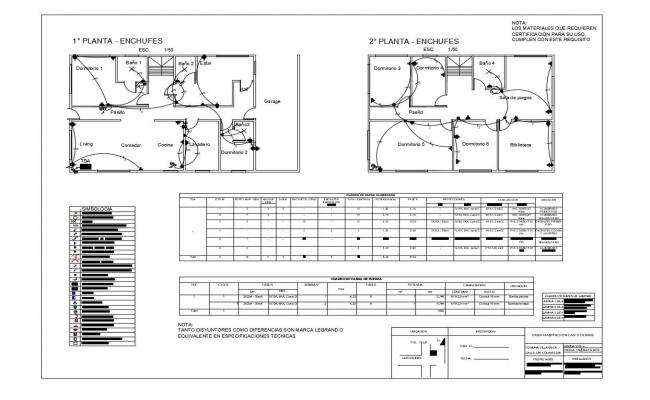 Floor plan of house with electrical view with its legend dwg file