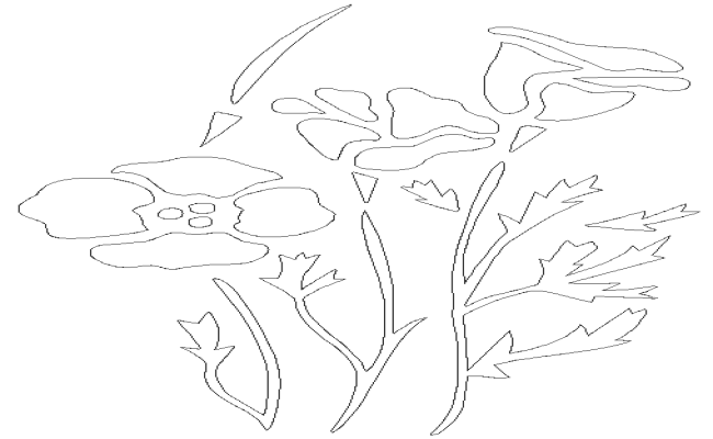 CAd drawings details of vase plant view from top