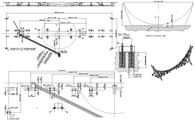 Footing Layout detail for Roler Coaster DWG AutoCAD file