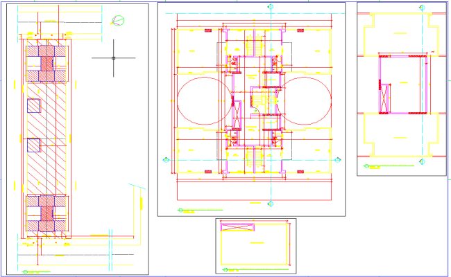 Foundation and Structural Layout Detail in AutoCAD DWG File
